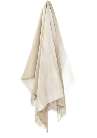 Pinstripe Beige Throw - Merino Wool - Bronte by Moon