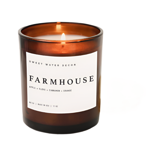 Farmhouse Soy Candle - 11oz Amber Jar