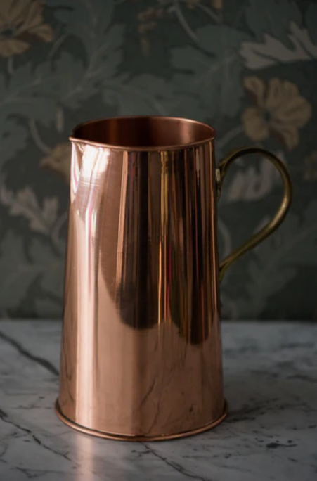 100% Copper Water Pitcher w/ Brass Handle