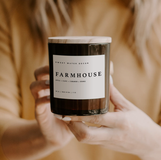 Farmhouse Soy Candle - 11oz Amber Jar